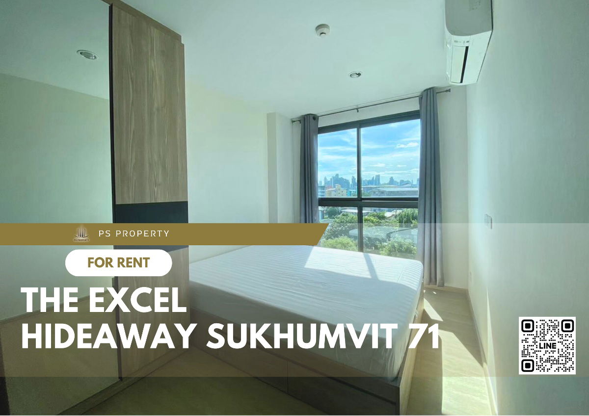 For rent ✨ The Excel Hideaway Sukhumvit 71 ✨ City view, complete furniture and electrical appliances, near BTS Phra Khanong.