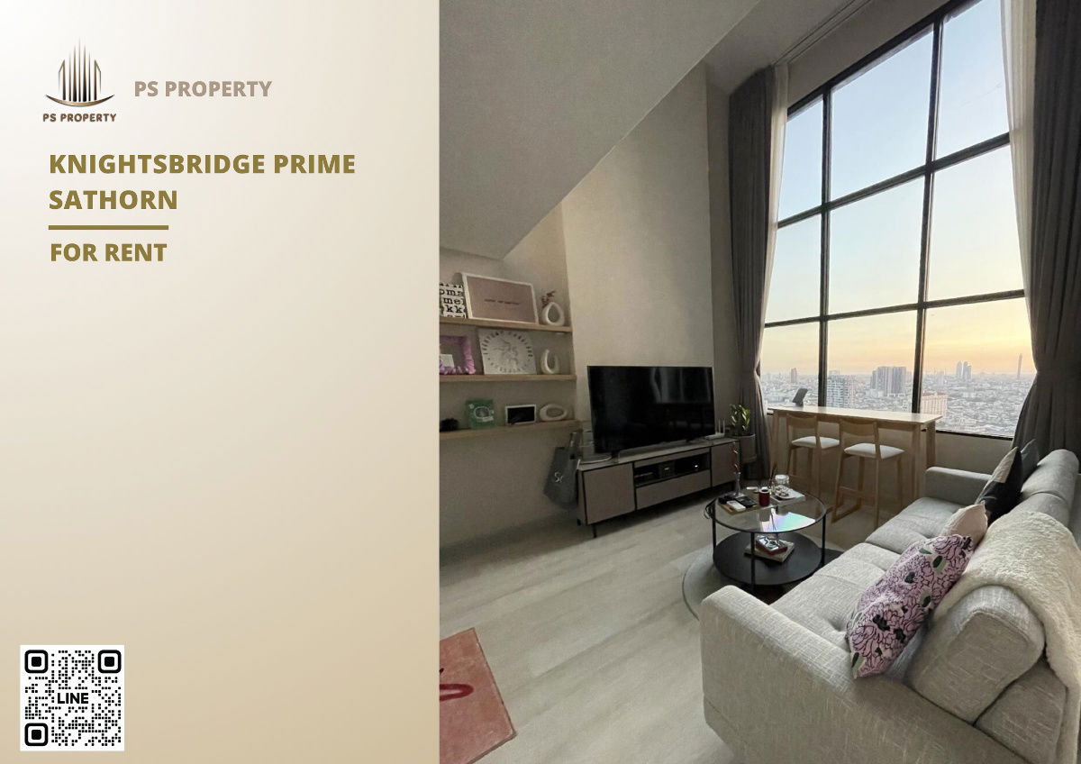 For rent 📌 Knightsbridge Prime Sathorn 📌 DUPIEX room, complete furniture and electrical appliances, near BTS Chong Nonsi.
