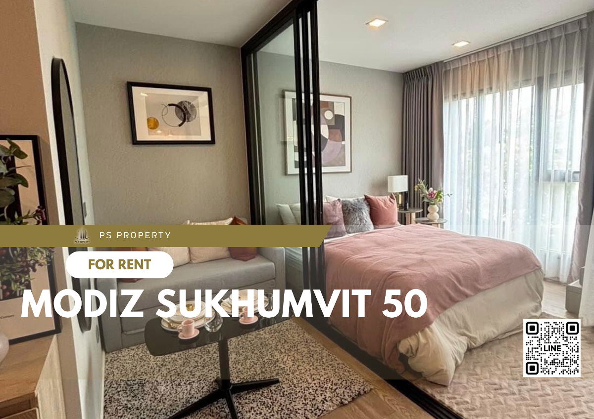 For rent 🔥 MODIZ Sukhumvit 50 🔥 Fully decorated room. With furniture Complete with electrical appliances, near BTS On Nut