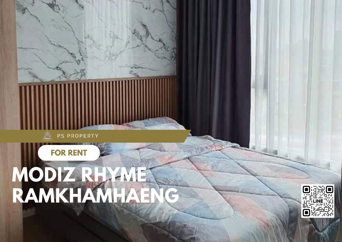 For rent 🔺 Modiz Rhyme Ramkhamhaeng 🔺 complete furniture and electrical appliances, near MRT Ramkhamhaeng