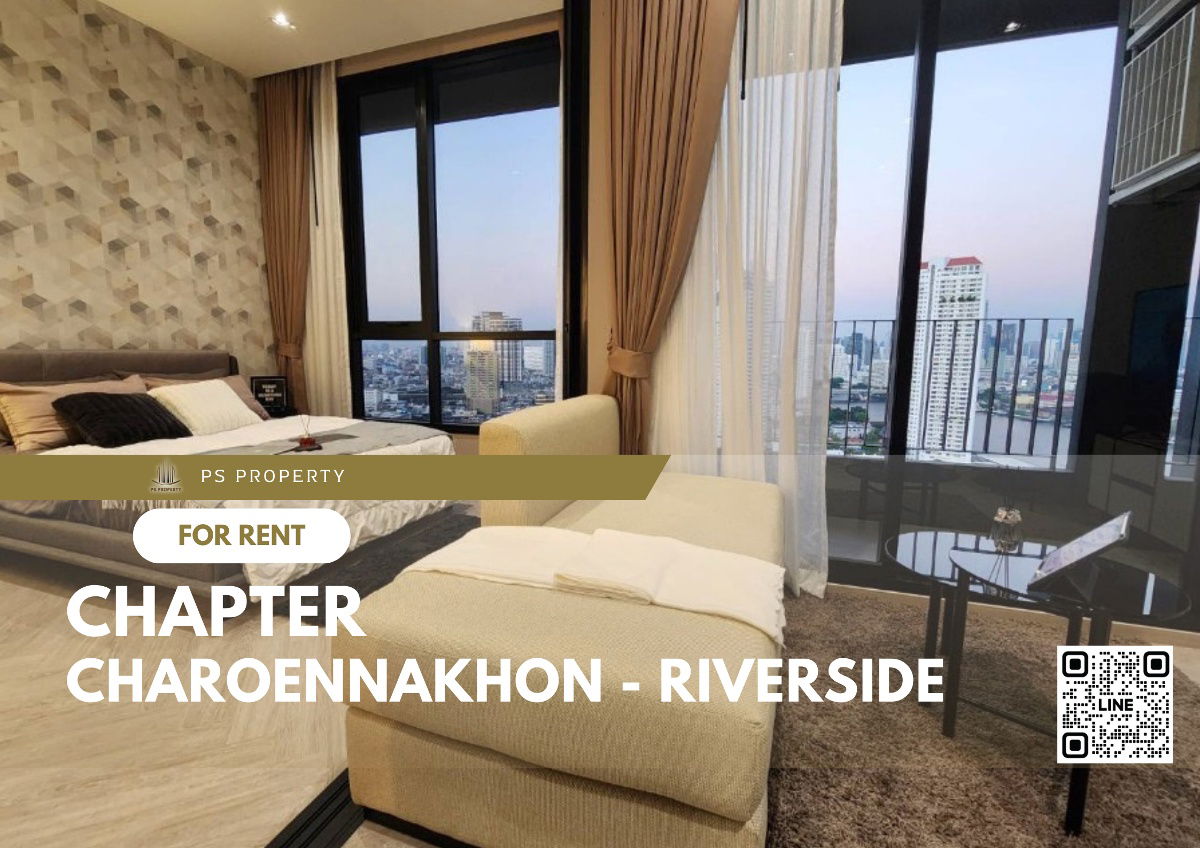 For rent 🔺Chapter Charoennakhon - Riverside 🔺 Complete furniture and electrical appliances, near BTS Saphan Taksin.