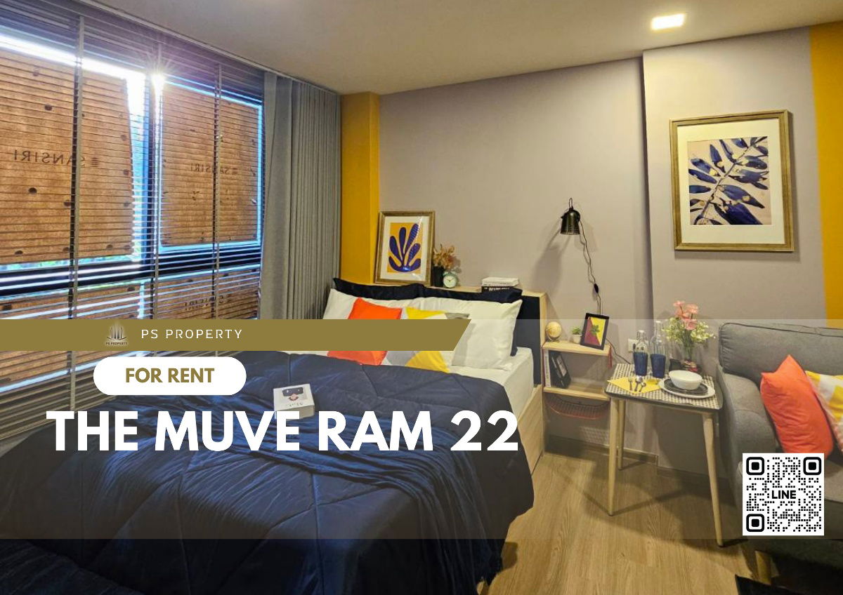 For rent 📍 THE MUVE Ram 22 📍 Fully furnished and electrical appliances, near MRT 200 meters.