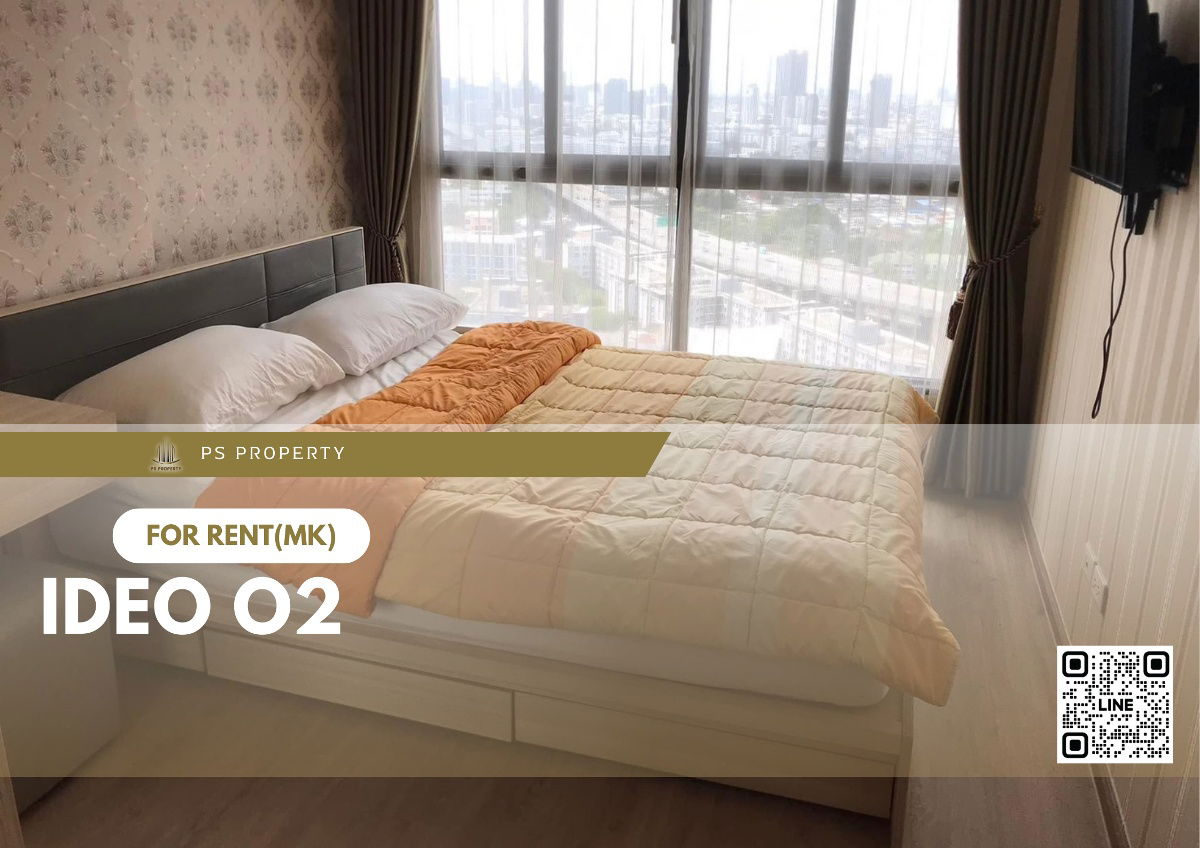 For rent ✨ IDEO O2 ✨ near BTS Bangna, complete with furniture and electrical appliances.