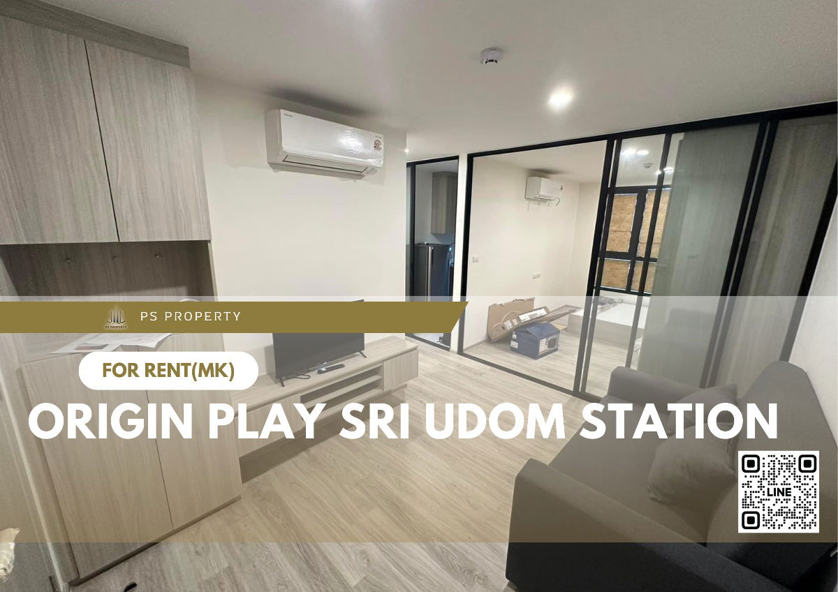 For rent 🐕 Origin Play Sri Udom Station 🐈 Pet Friendly, complete furniture and electrical appliances.