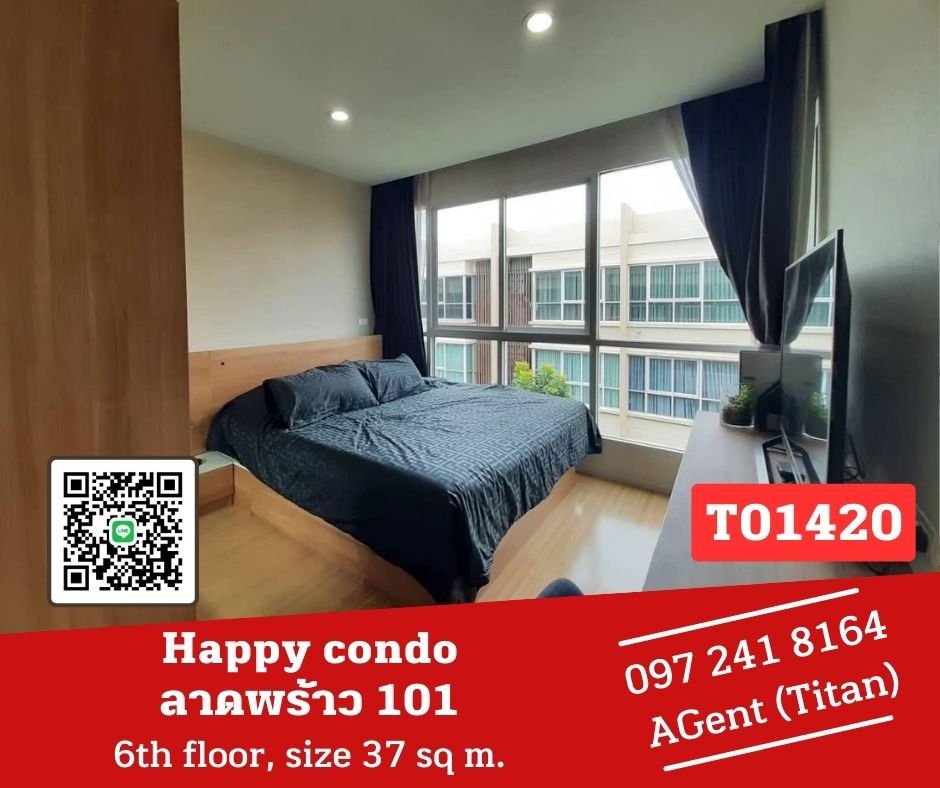 🎉 Urgent!! The room is vacant and ready to move in. Happy condo Lat Phrao 101 🎉 You can make an appointment to see it first (T01420)