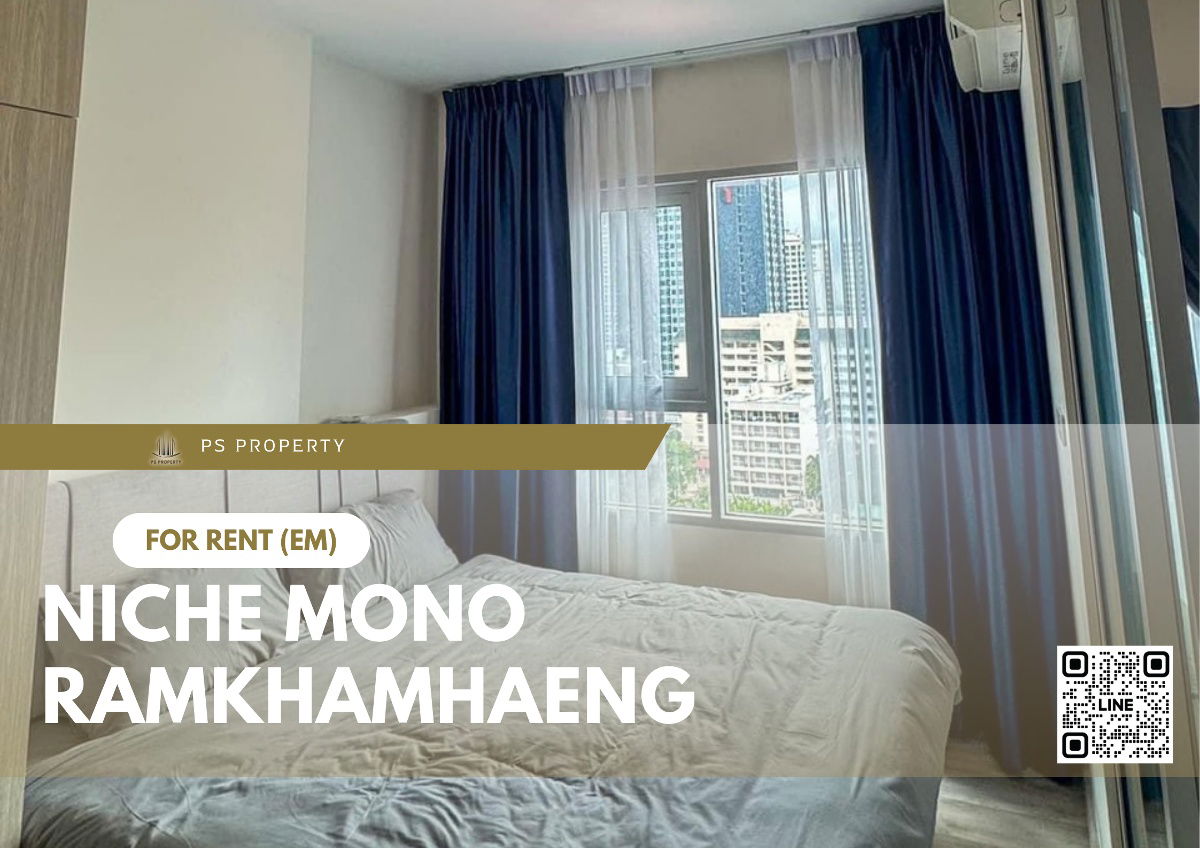 For rent 📍 Niche Mono Ramkhamhaeng 📍 Complete furniture and electrical appliances. There is a shuttle to The Mall Bang Kapi.