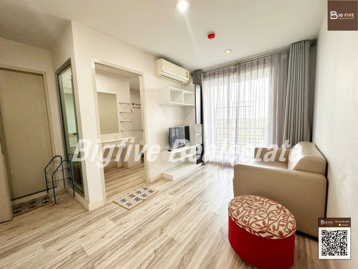 A66-130 Rent Sammakorn S9, size 28 square meters, 6th floor, Building B, there is a washing machine. Fully furnished and electrical appliances ✨