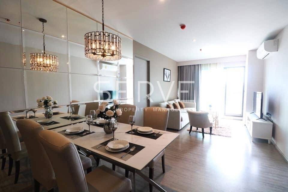 2 Beds with Bathtub 80 sq.m. High Fl. 25+ Good Location BTS Ekkamai 350 m. at Rhythm Ekkamai Condo / For Rent