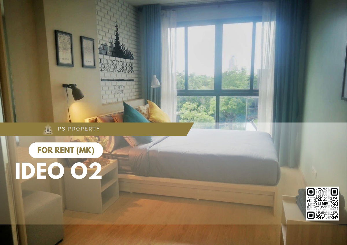 For rent 🔺 IDEO O2 🔺 near BTS Bangna, complete with furniture and electrical appliances.