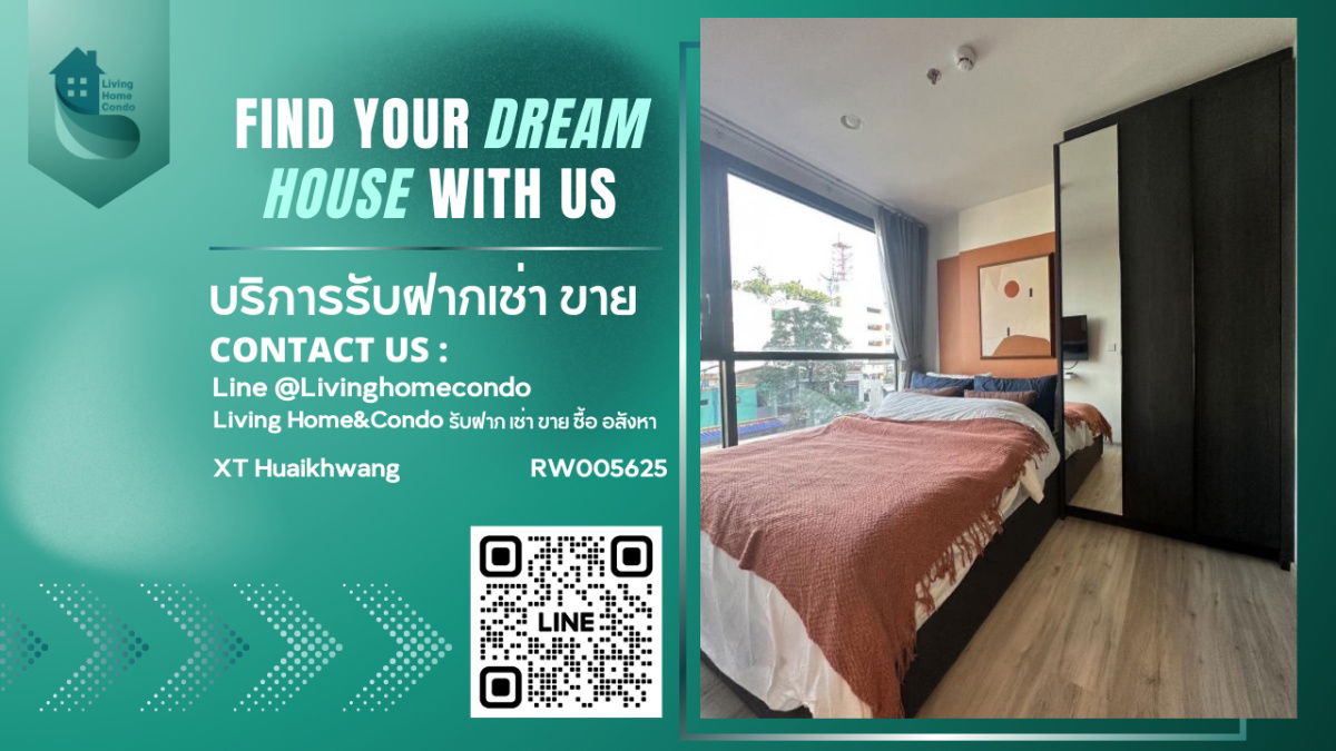 For rent XT Huaikhwang, beautifully decorated room, fully furnished, LH-RW005625