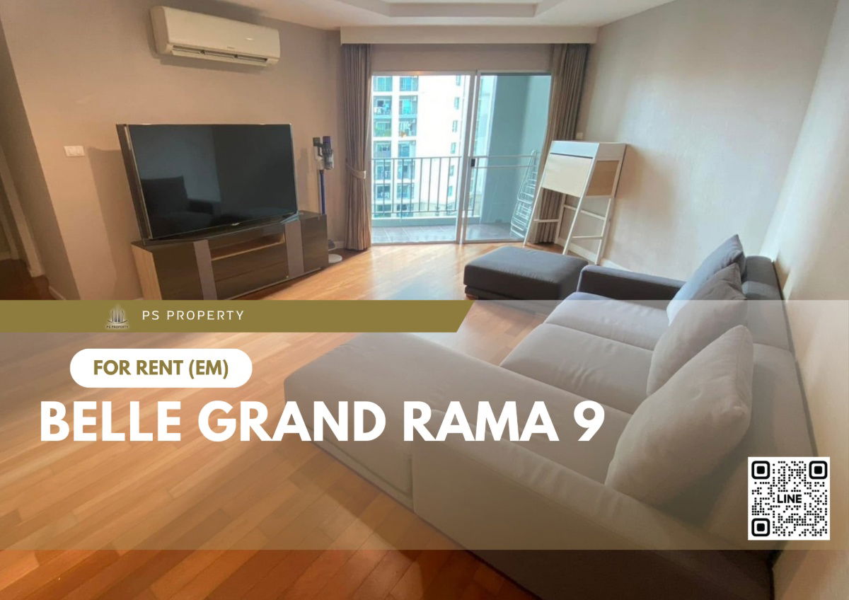 For rent ✨ Belle Grand Rama 9 ✨ 2 bedrooms, complete furniture and electrical appliances, near MRT Rama 9.