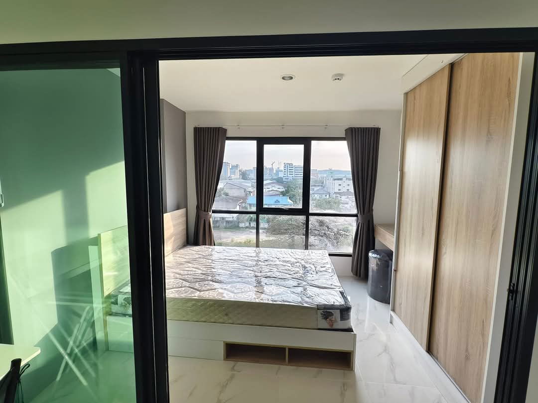 P577 Condo for rent The Midtown Chaengwattana, next to the Pink Line BTS, beautiful room, has a washing machine