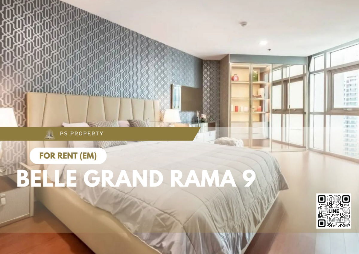 出租📍Belle Grand Rama 9 📍3房3卫，家具电器齐全，近MRT Rama 9。