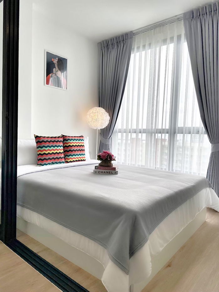 P597 Condo for rent The Rich Rama9-Srinakarin, next to 3 electric train lines, beautiful room, fully furnished, ready to move in, special price