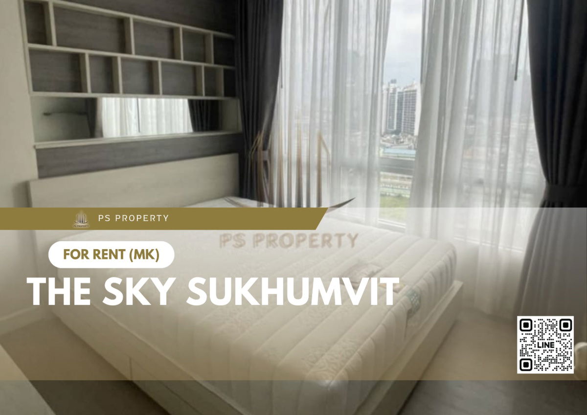 For rent ✨ The Sky Sukhumvit ✨ near BTS Udomsuk, complete with furniture and electrical appliances.