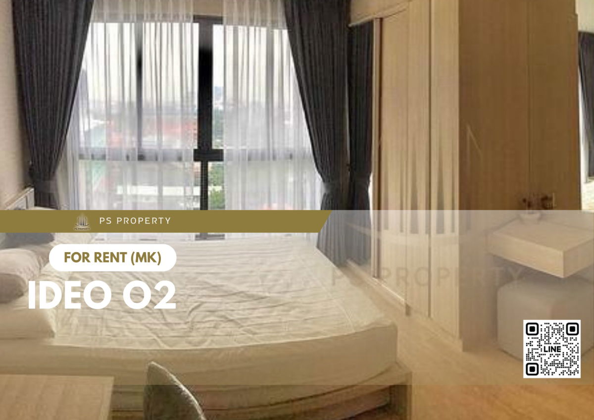 For rent 🔥 IDEO O2 🔥 complete furniture and electrical appliances, near BTS Bangna