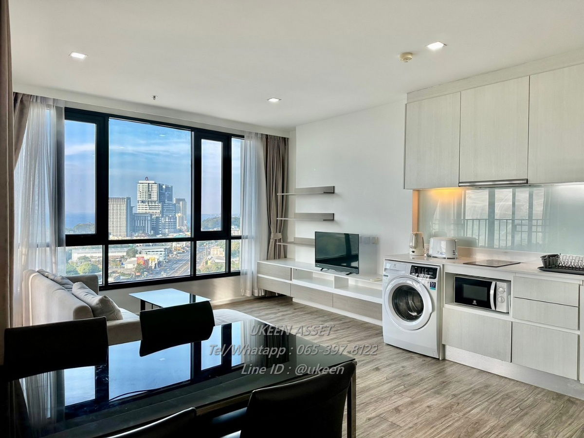 UK01-140 Condo for rent Knightsbridge The Ocean Sriracha, 2 bedrooms, size 63 sq m., corner room, rent only 20,000 baht/month