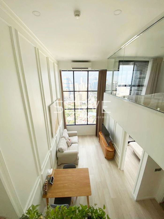 Duplex 1 Bed 1 Work Room 1 Living Room Modern Style River View Next to BTS Chong Nonsi 600 m. at Knightsbridge Prime Sathorn Condo / For Rent