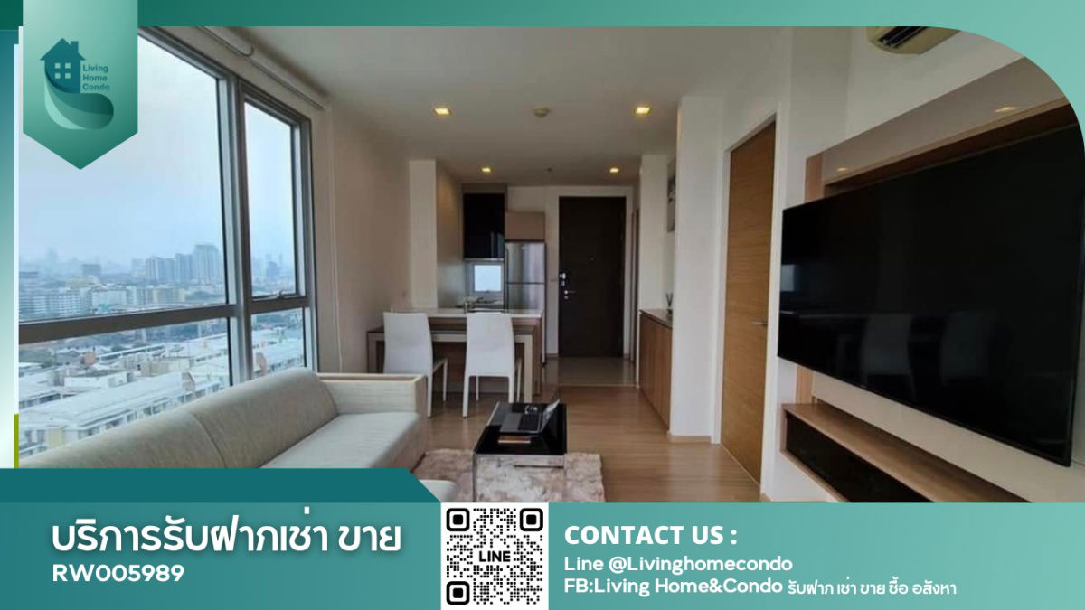 For rent Rhythm Sukhumvit50, beautifully decorated room, high floor, Fully-furnished LH-RW005989