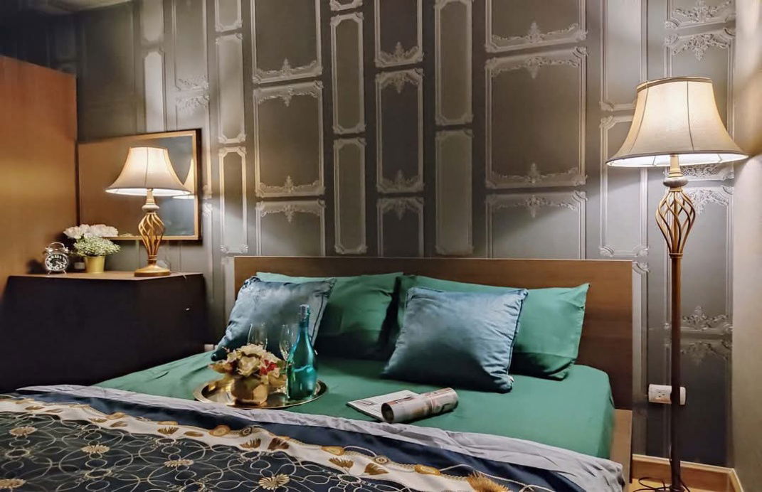 P674 Condo for rent Supalai Park Khaerai (Supalai Park Khaerai) next to MRT Purple Line, spacious room, beautifully decorated, has washing machine