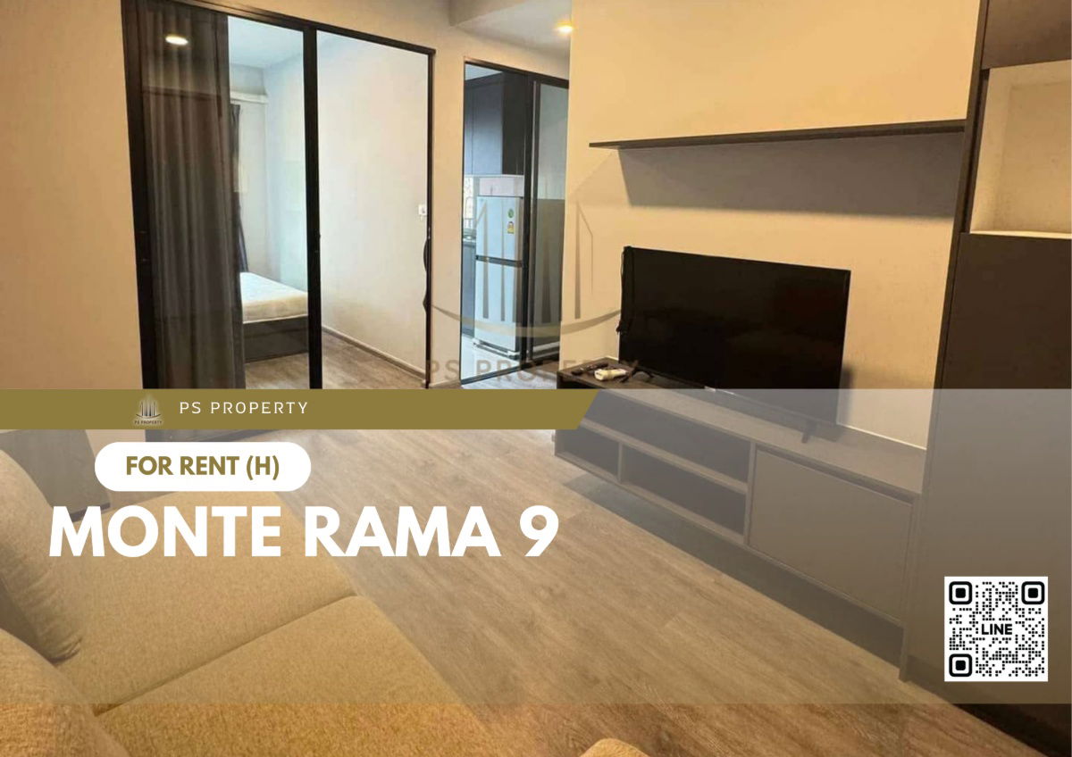 For rent 🔥 Monte Rama 9 🔥 near MRT Ramkhamhaeng, complete with furniture and electrical appliances.