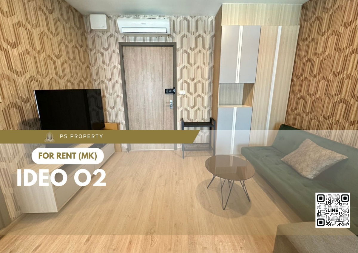 For rent 🔥 IDEO O2 🔥 complete furniture and electrical appliances, near BTS Bangna