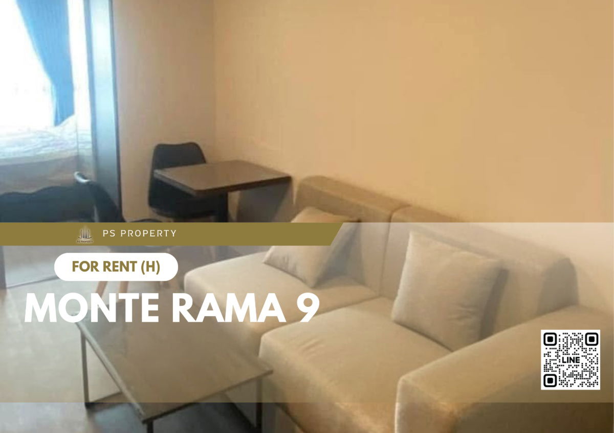 For rent 🔥 Monte Rama 9 🔥 near MRT Ramkhamhaeng, complete with furniture and appliances