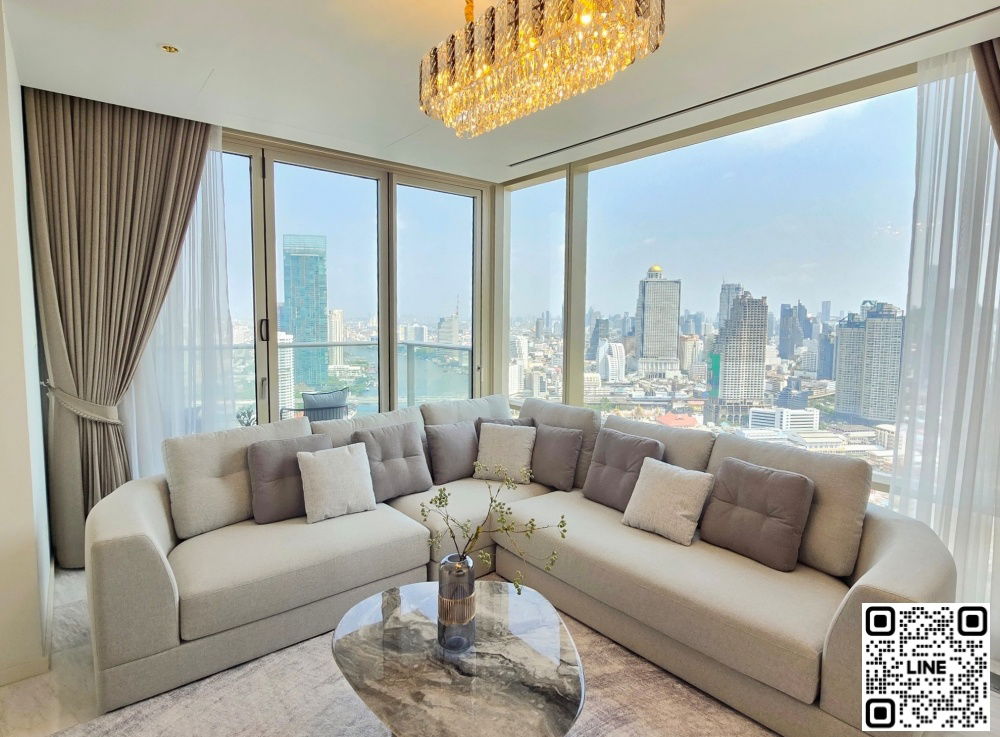 📲Line ID @556ryccg 🌉Riverfront condo 2 Bedroom 117 sqm Floor 32 Four Seasons Private Residence Bangkok Chao Phraya River & ICONSIAM view