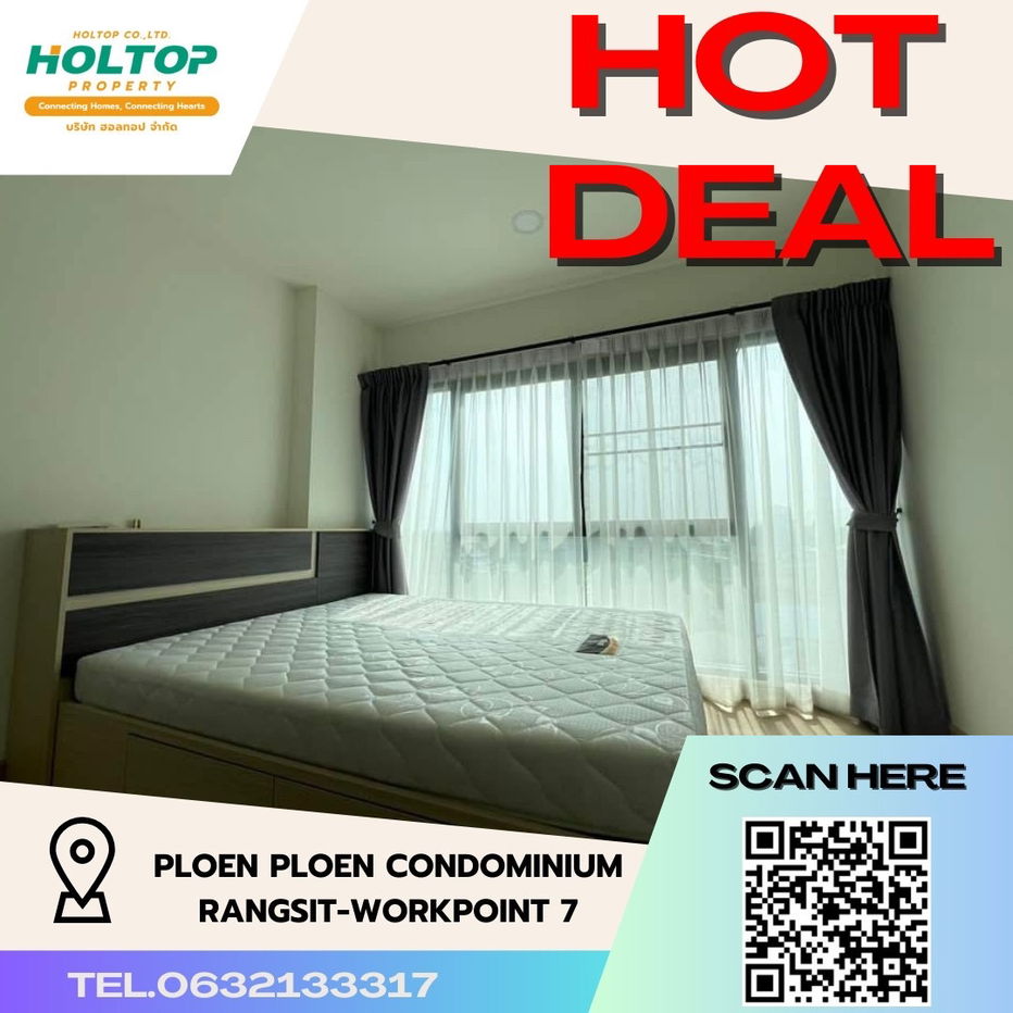 #R3185  For rent Ploen Ploen Condominium Rangsit-Workpoint 7