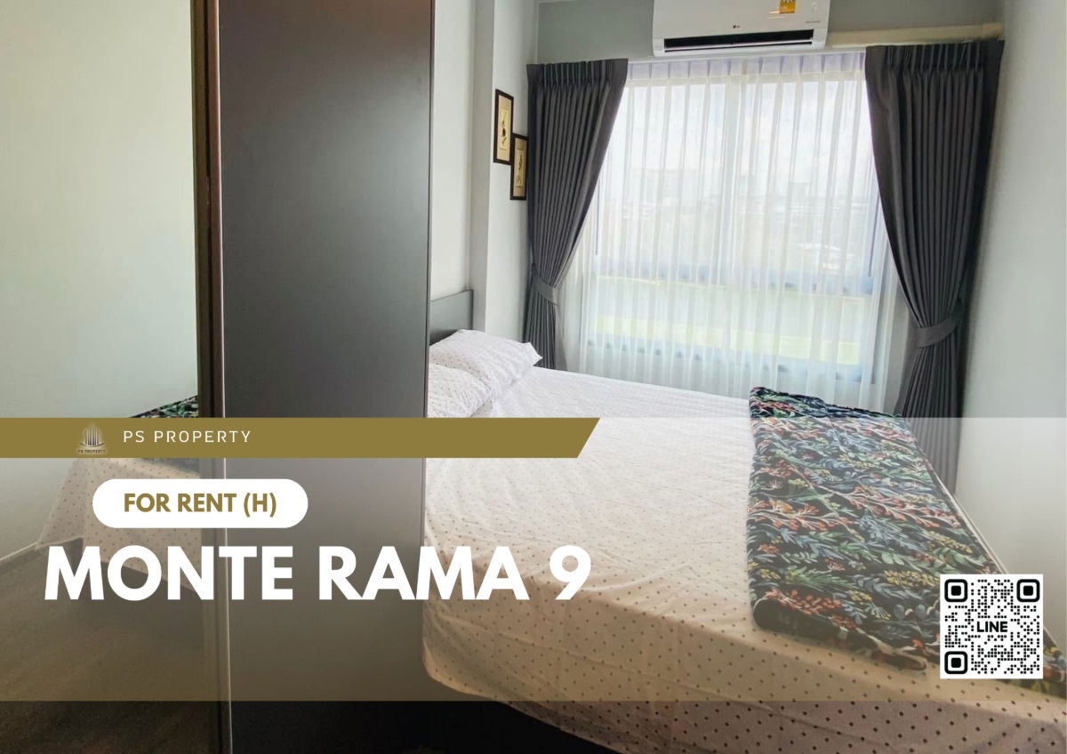 For rent 🔥 Monte Rama 9 🔥 near MRT Ramkhamhaeng, complete with furniture and appliances