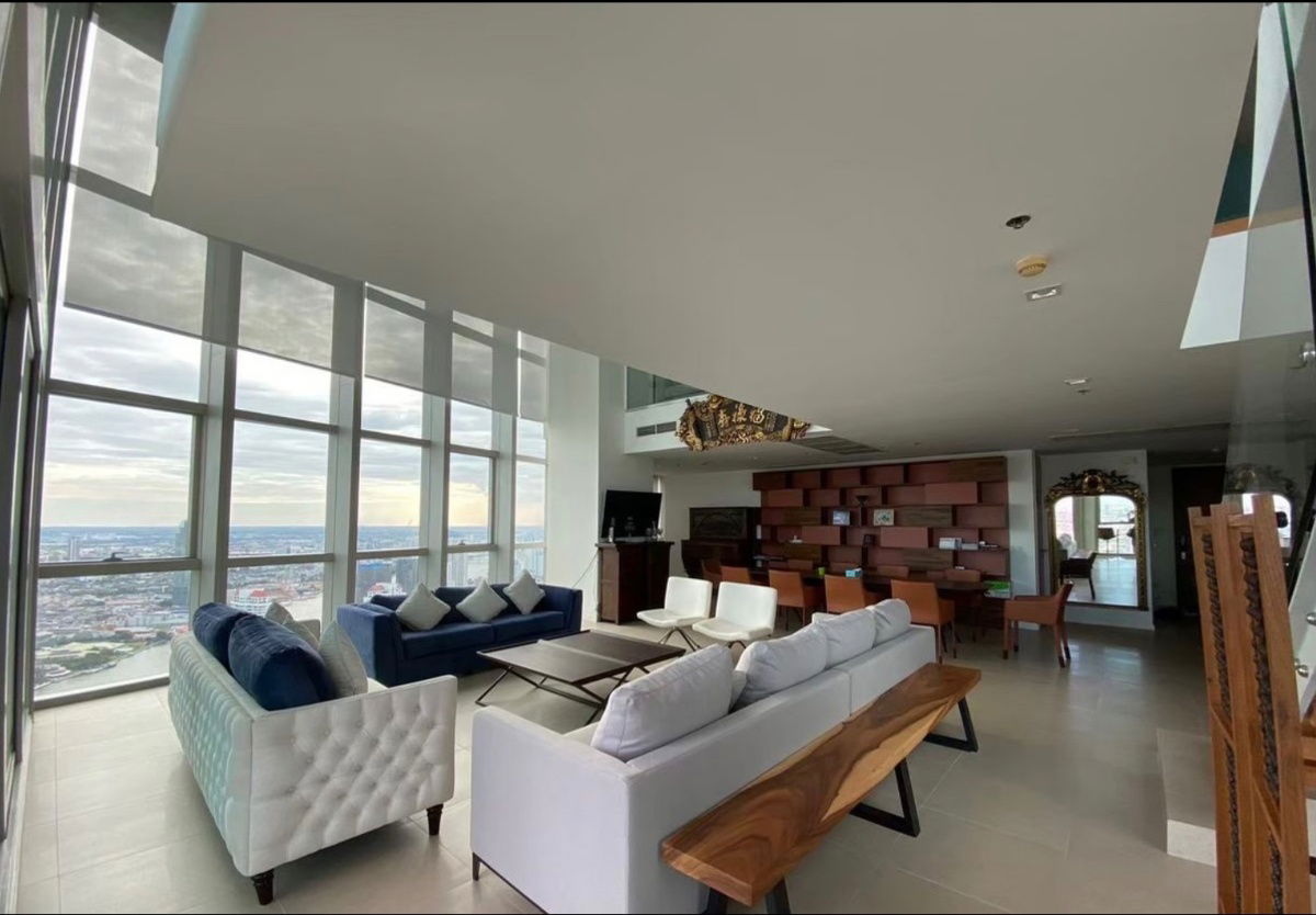 rent: The River, Duplex room, large, beautiful, luxurious, ready to move in, panoramic view, near BTS Saphan Taksin. Interested, add Line @841qqlnr