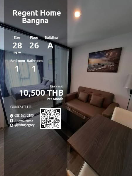 SV774B Condo ငှားရန်ရှိသည် Regent Home Bangna 28 Sq.M.