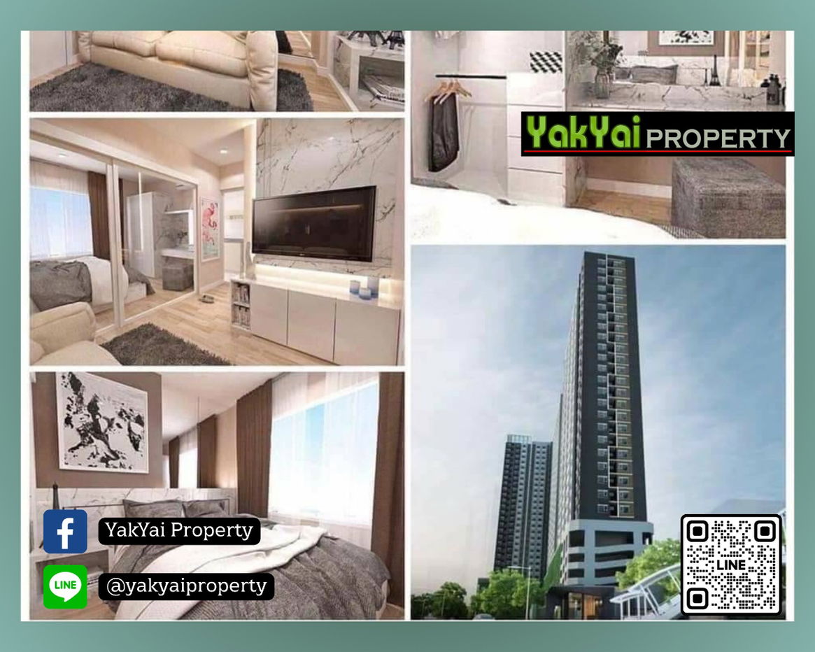 ✨🔥 For rent Aspire Sathorn-Thapra 🚅Next to BTS Talat Phlu 🏛Near The Mall Tha Phra and BRT bus station💥Rent only 13,000 baht