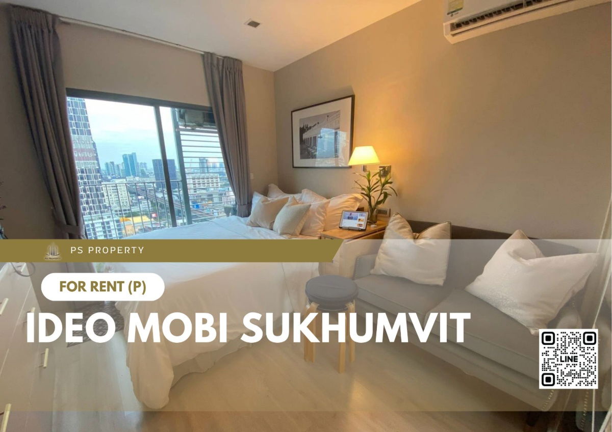 For rent 📍IDEO Mobi Sukhumvit 📍 Fully furnished and equipped with electrical appliances, near BTS On Nut