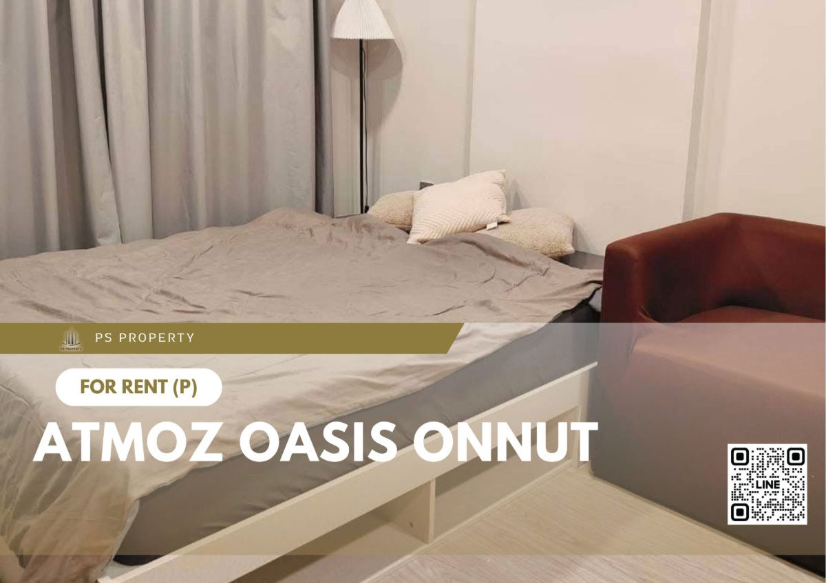 For rent 📍 Atmoz Oasis Onnut 📍 Fully furnished and equipped with electrical appliances, near BTS On Nut