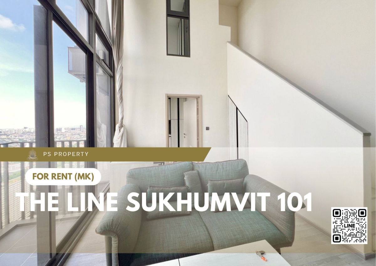 For rent 🔥 THE LINE Sukhumvit 101 🔥 near BTS Punnawithi, complete with furniture and appliances