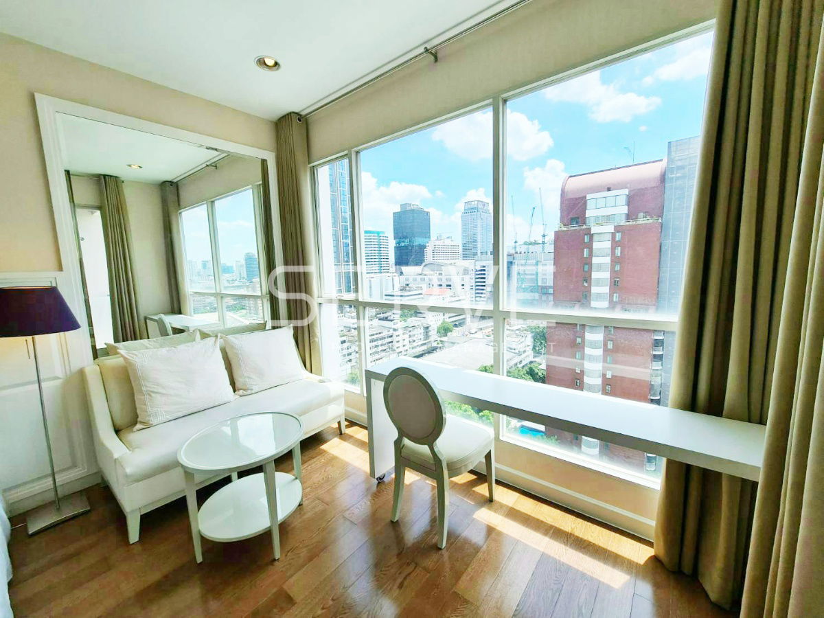 Nice & Large Studio with Bathtub 41.17 sq.m. Good Location BTS Chit Lom 300 m. at The Address Chidlom Condo / For Rent