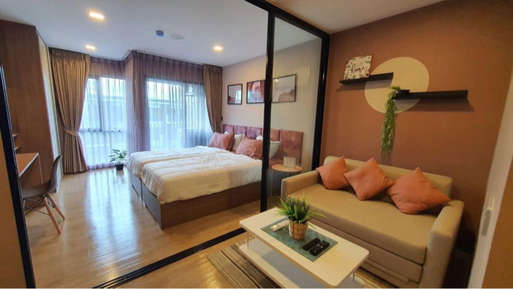 📢 For Rent: Kave Town Shift, adjacent to Bangkok University, Building C, 8th Floor, 28 sqm, beautiful pool view.