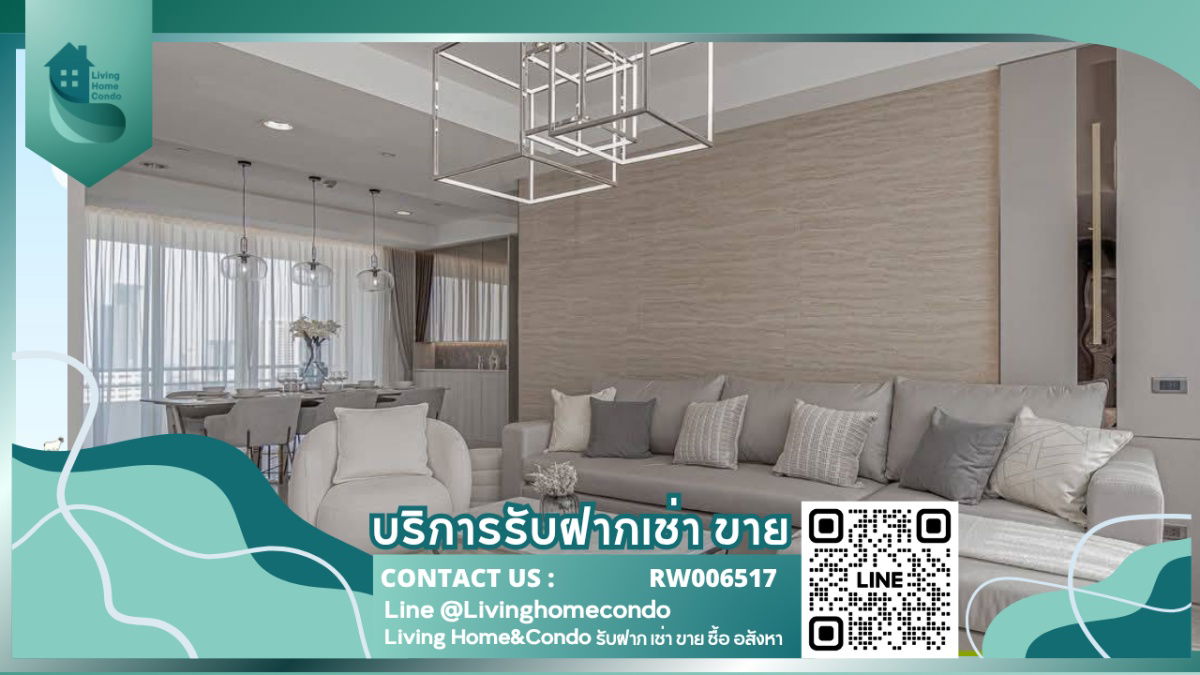 For rent Hampton Thonglor 10, high floor, city view, 3 bedrooms, fully furnished, ready to move in, good location in the heart of Thonglor