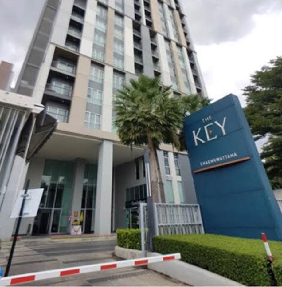 Rental Condominium 12,000 ฿/ Month The Key Changwattana Near MRT station Sirat PinkLine  Contract 0819106368