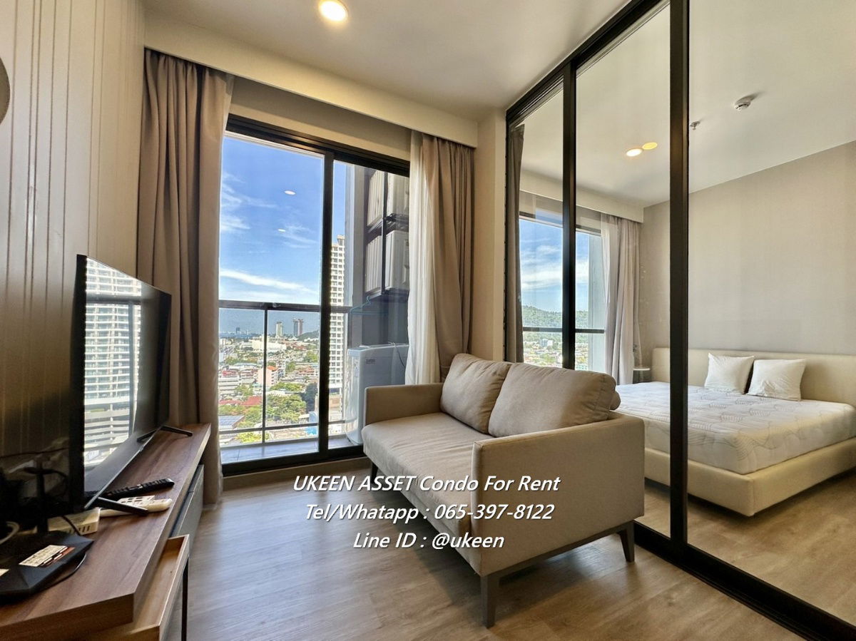 UK01-002ให้เช่า KEEN CENTER SRIRACHA ใจกลางเมืองศรีราชา 1 ห้องนอน 35 ตร.ม ราคา 14,000 บาท ชั้น 9 บริการทำความสะอาดฟรีสัปดาห์ละ 2 ครั้ง