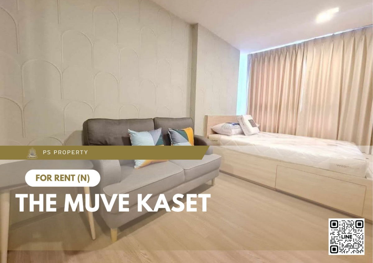 For rent ✨ THE MUVE Kaset ✨ Fully furnished and equipped with electrical appliances, near BTS Kasetsart University