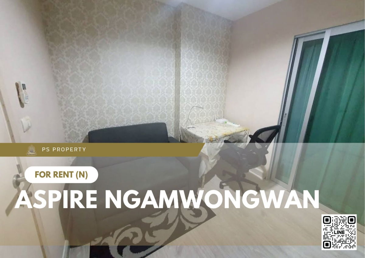 For rent 📍 Aspire Ngamwongwan 📍 Fully furnished and equipped with electrical appliances, near The Mall Ngamwongwan