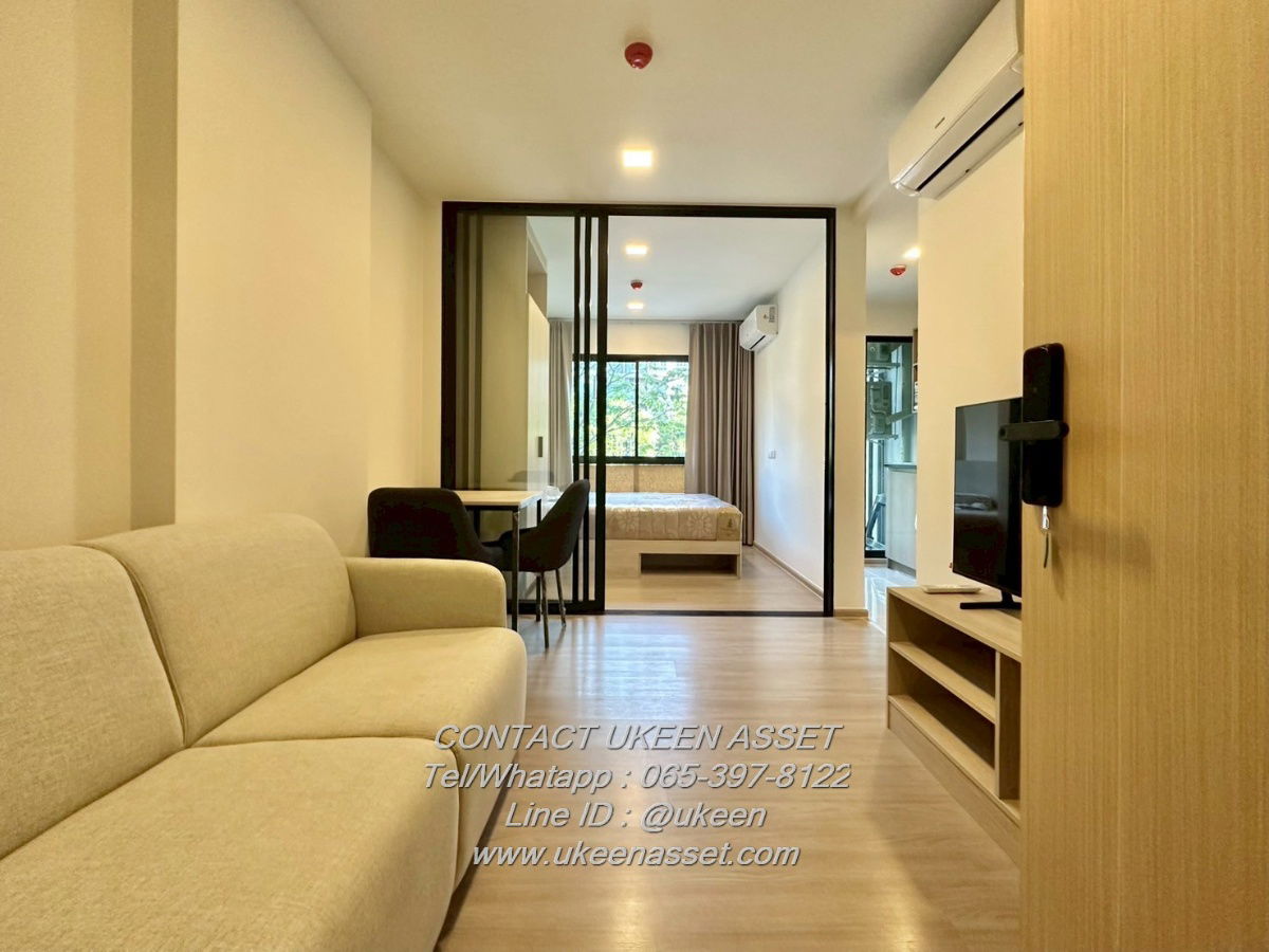UK01-233 for Rental DCONDO VALE Sriracha: 7,500 baht/month, new condo, Kaset Sriracha University, 1 bedstudio 25 sq.m., 3rd floor, Building B
