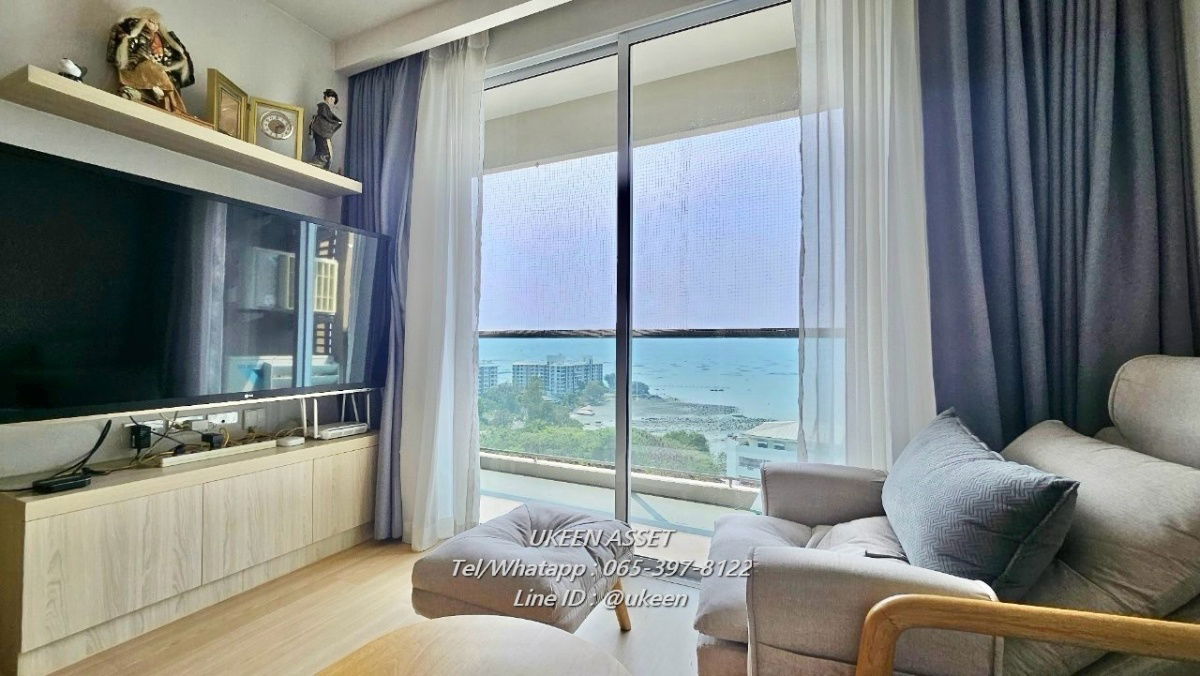 UK01-213 For rental condo, Yuu Sriracha 2 bedrooms, Price 35,000 baht/month | 65 sq.m., 6th floor, near Central Sriracha, just 5 minutes.