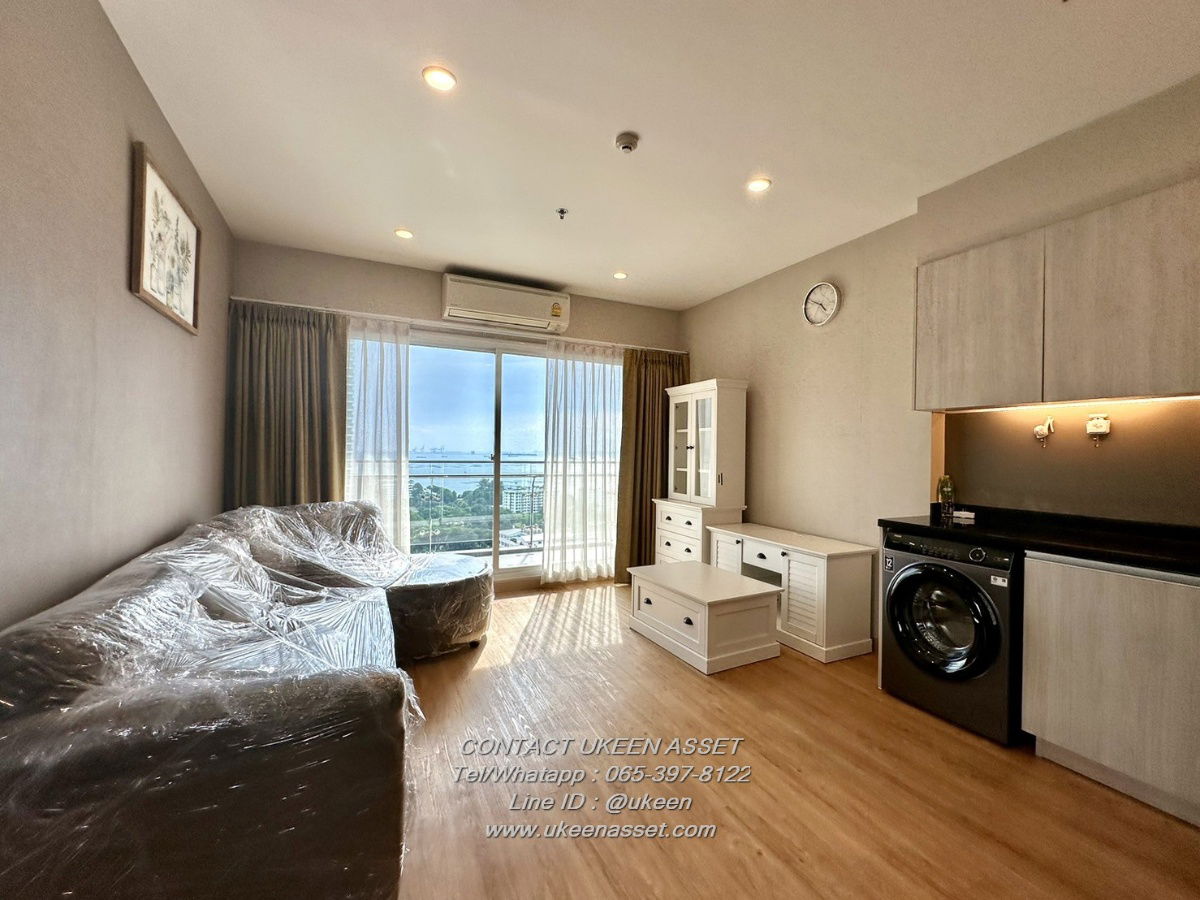 UK01-083  The ZEA Sriracha for rent  2 bedrooms | Panoramic sea view |Near Central Sriracha , living by the sea 🌊