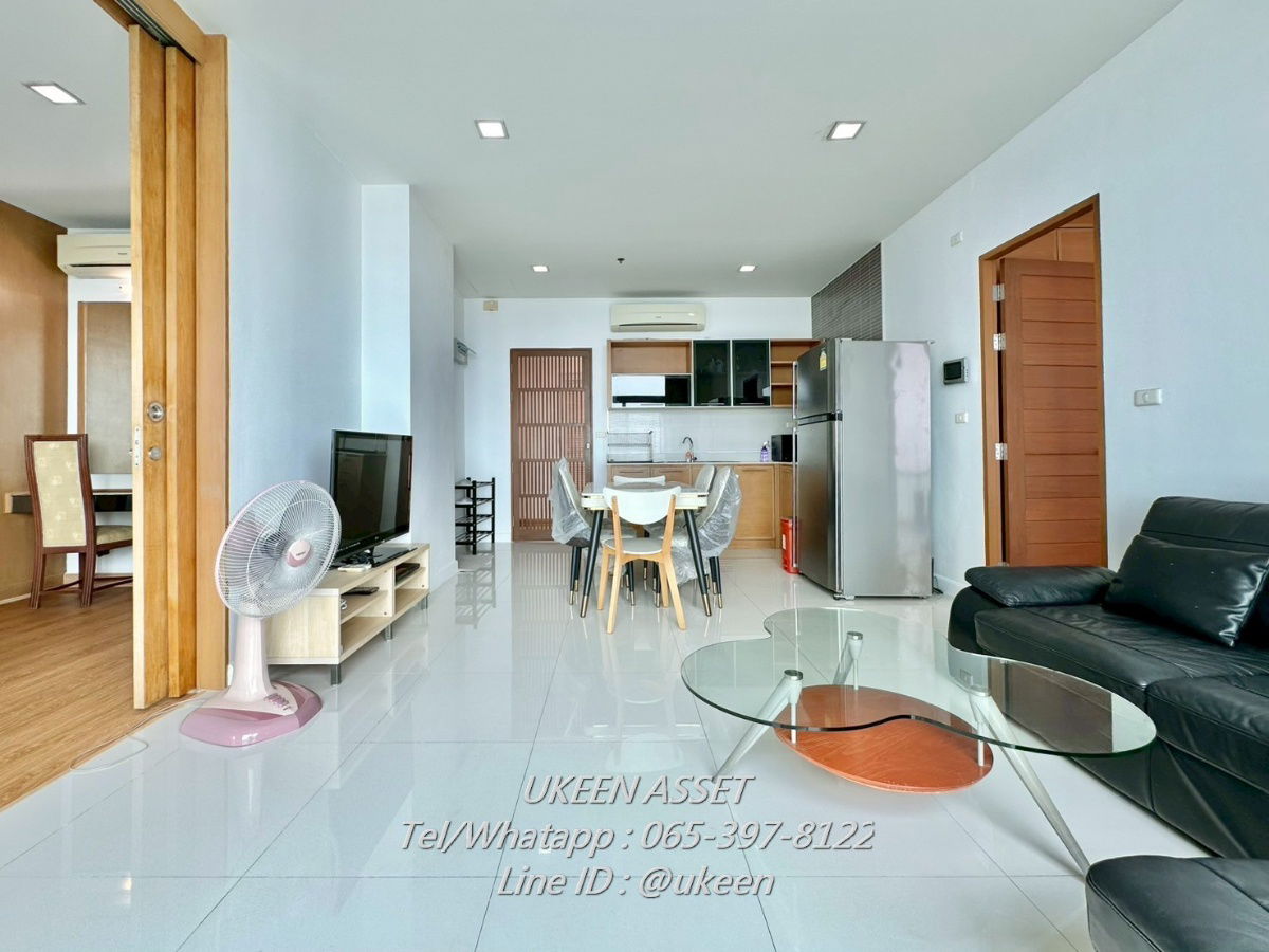 UK01-205 For Rent: Casalunar Paradiso Condo SaenSuk - BangPhra 20,000 baht/month SeaView | 2 Bed | 2 bath | 76 sq.m., 9th floor, balcony wide