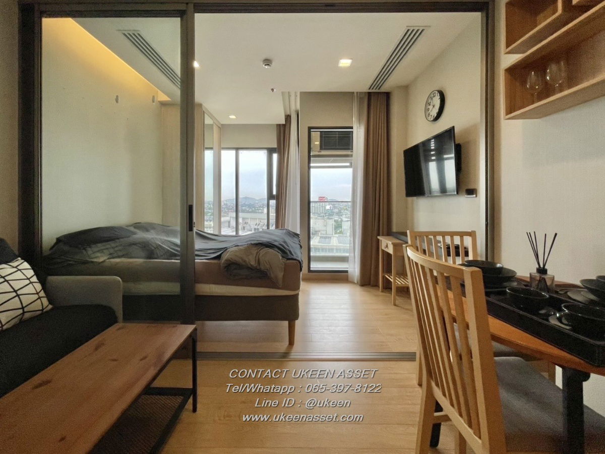 UK01-075 Condo for rent Infinity One Chonburi ✨ 🌆 Room size 25 sq m. Ready to move in 🏙️ 📍 Location in the heart of the city, near Central Chonburi