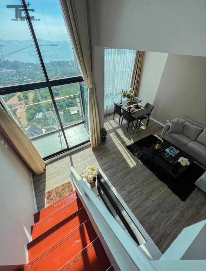 UK01-185 For rent, Knightsbridge The Ocean Sriracha: Room type (Duplex 2 floors) 1 bedroom, 1 bathroom, 1 living room, 70 sq m., 28,000 baht/month