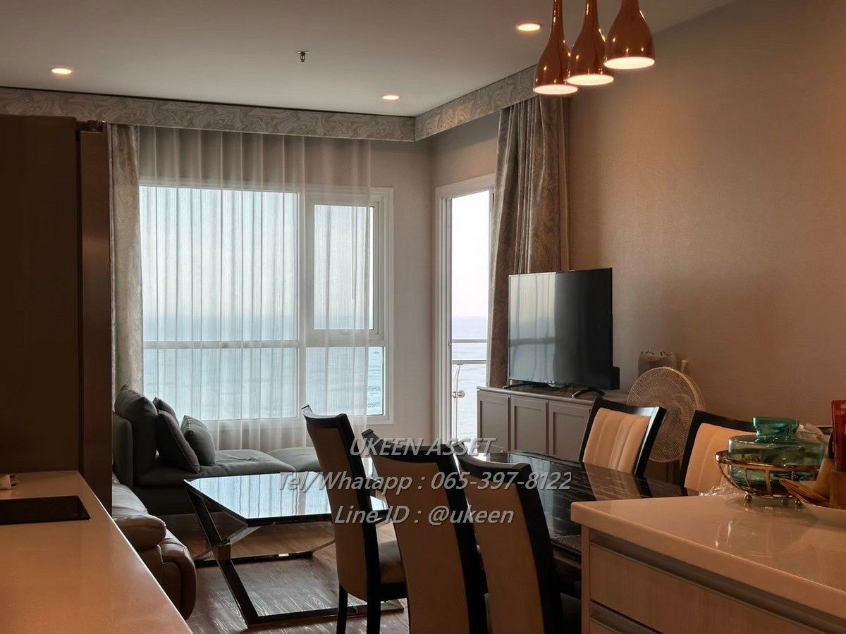 UK01-178 Condo for rent The ZEA Sriracha : 3 bedrooms, 3 bathrooms, 120 sq m, sea view | 55,000 baht/month, beautiful room, ready to move in